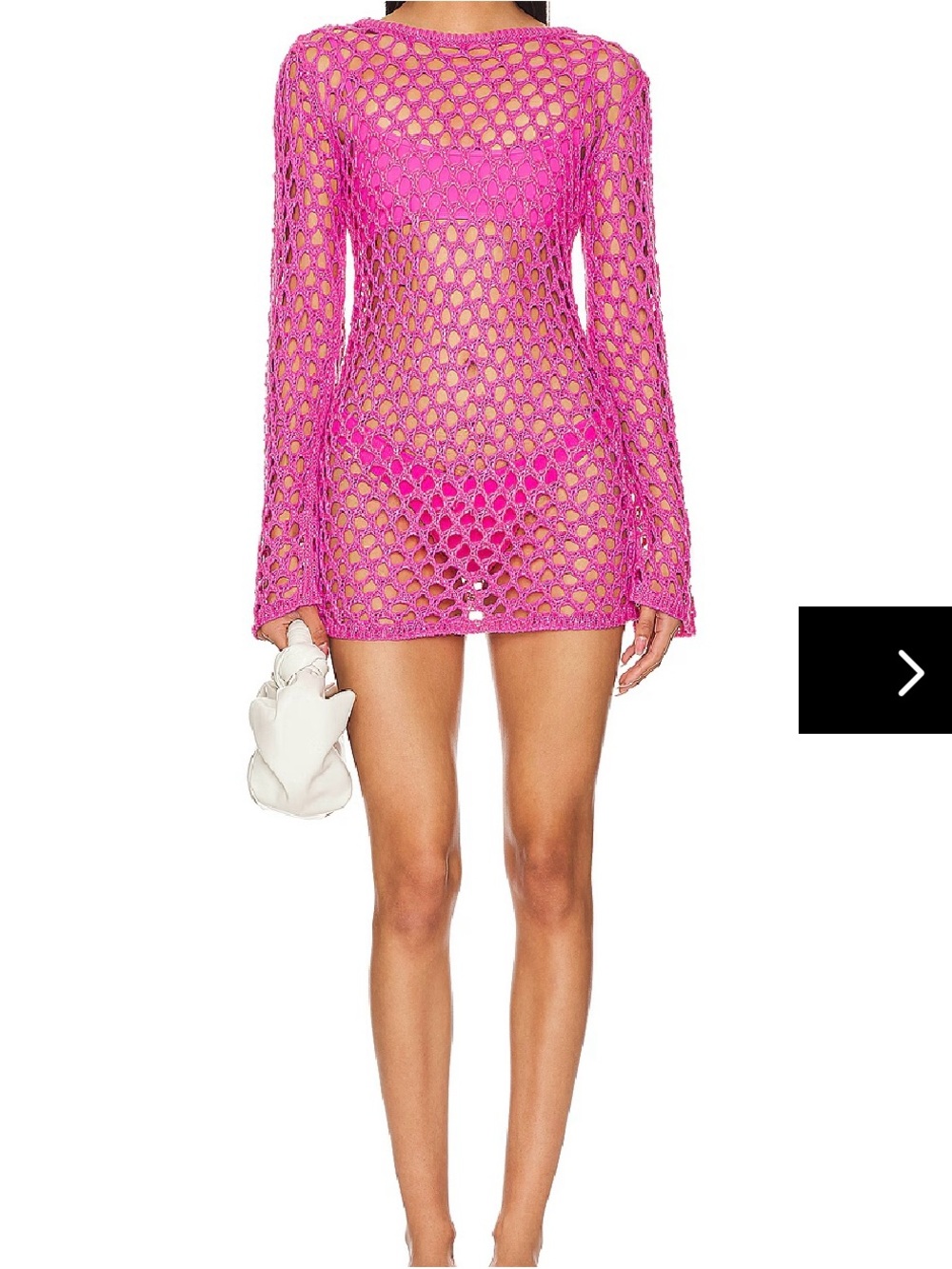 superdown Hot Pink Crochet Mini Dress